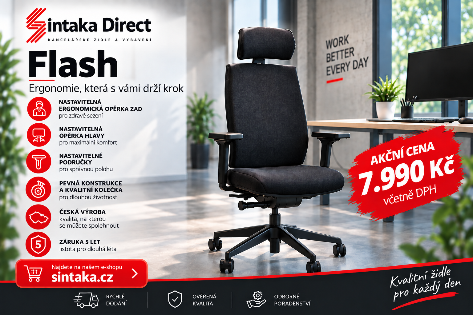 Kancelářská židle RIM Flash za 7 990 Kč